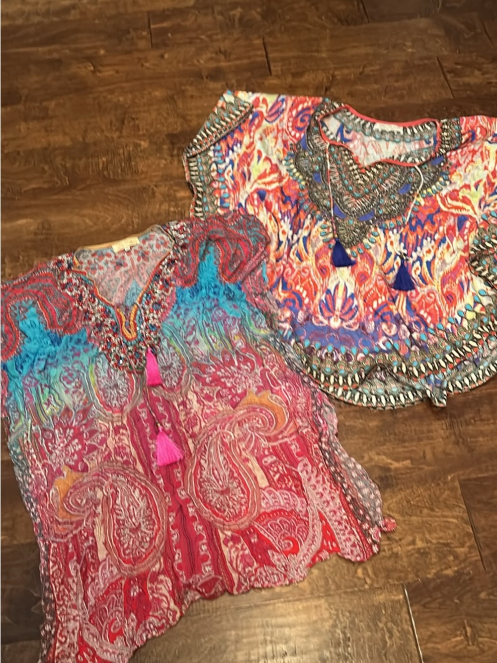 Women's Pink Multicolor Boho Tassel Top - Brand Unknown